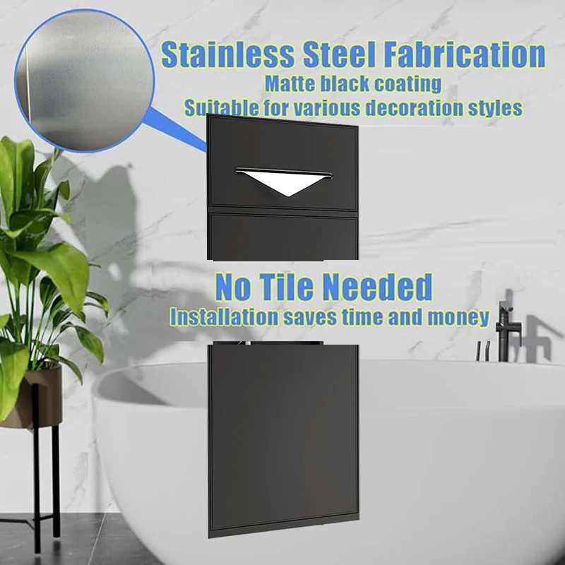 Double-Layer Tissue Holder Niche Two-in-One with Door