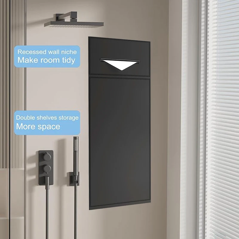 Double-Layer Tissue Holder Niche Two-in-One with Door